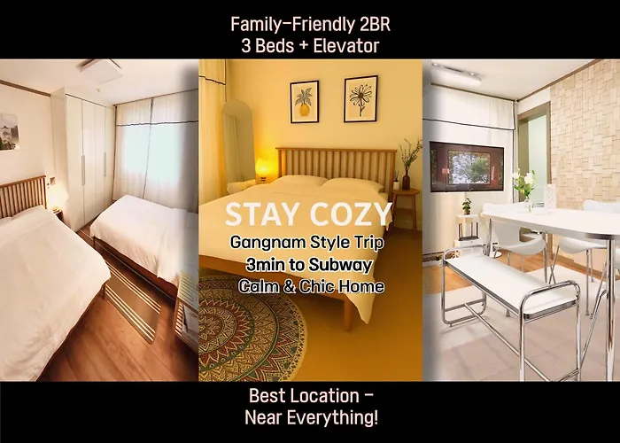 Stay Cozy Gangnam Style Trip, 3Min To Subway, Calm & Chic Home