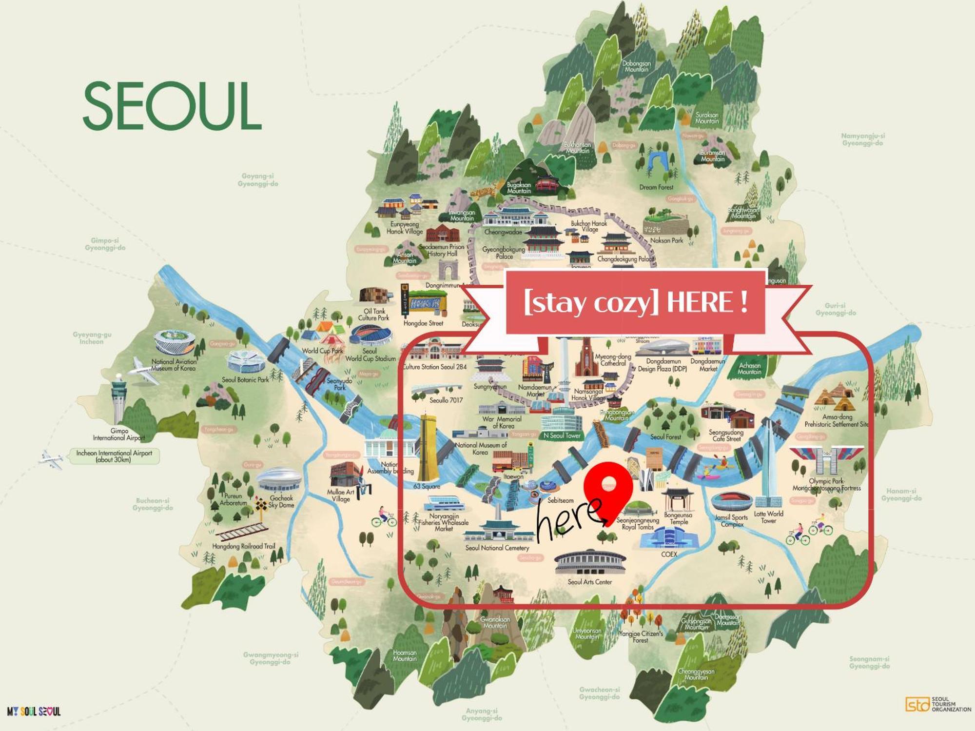 Pangsapuri Cozy Gangnam Style Trip, 3min To Subway, Calm & Chic