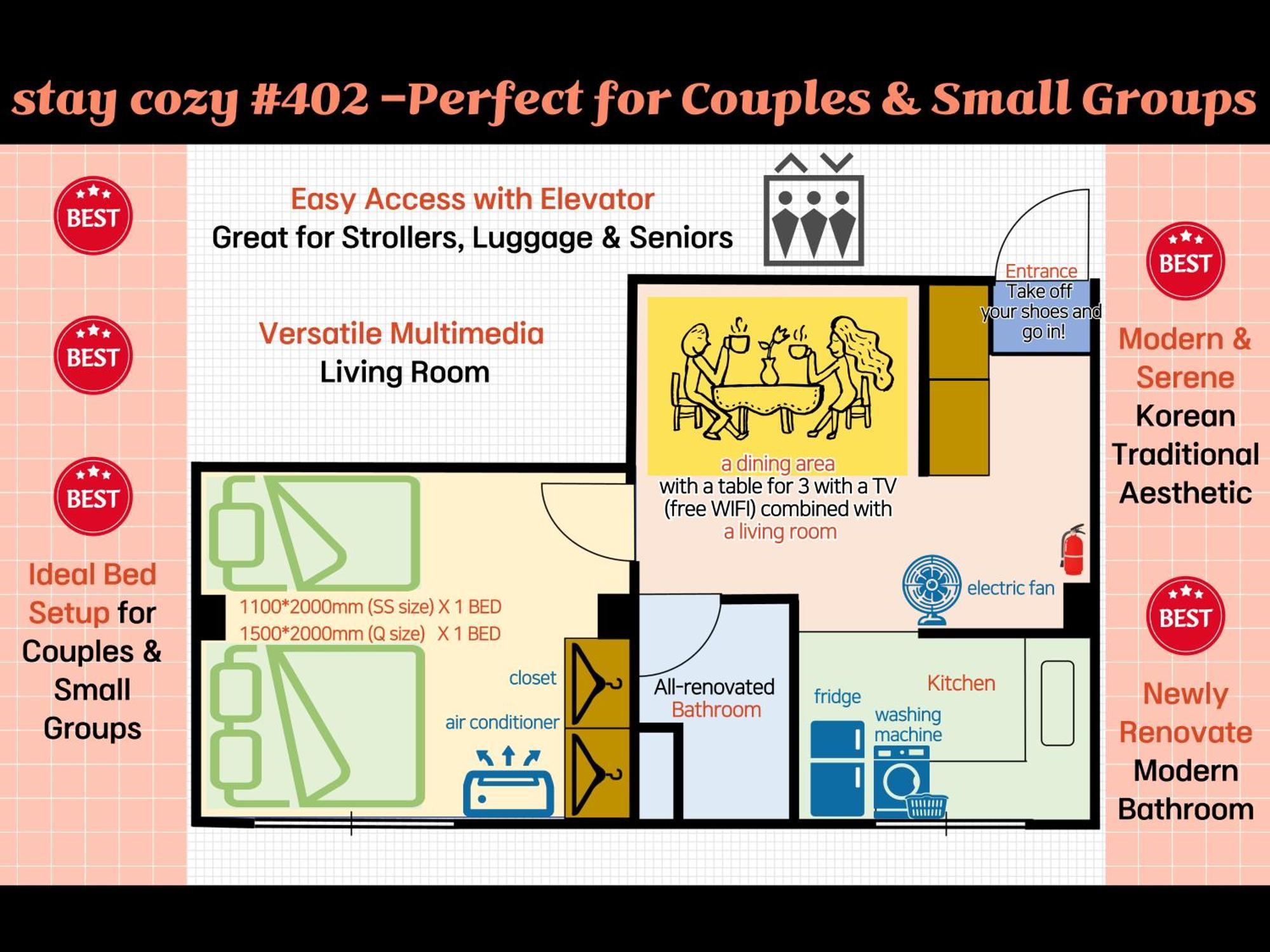 Cozy Gangnam Style Trip, 3min To Subway, Calm & Chic Seoul